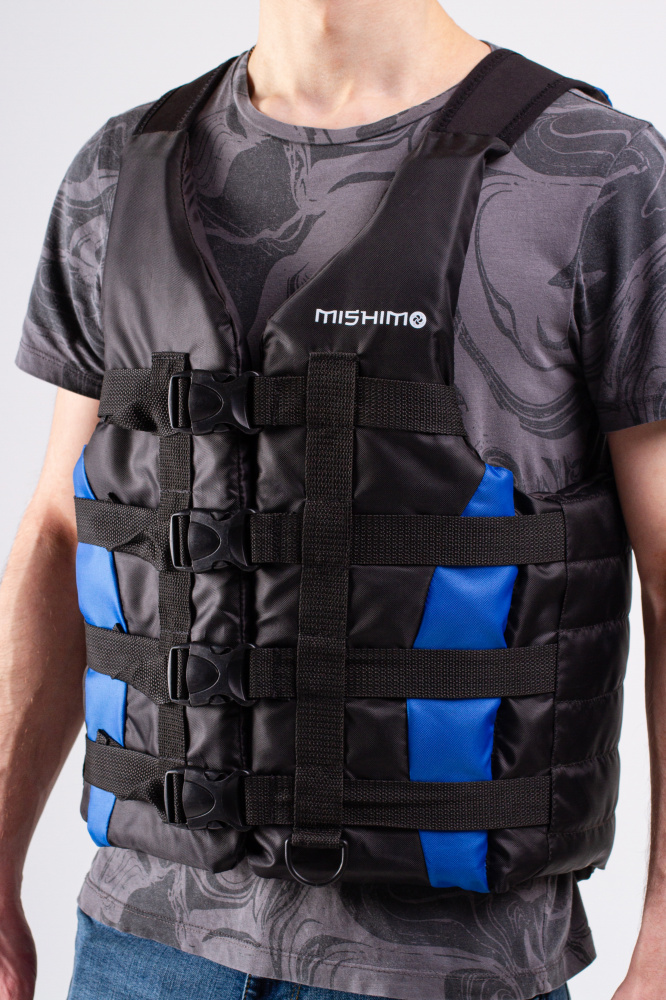 Жилет спасательный MISHIMO PRO Премиум качества Черно-синий в Уфе