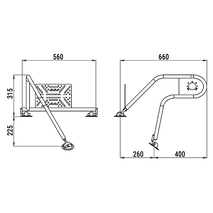 Стойка рулевая с креплением на баллон надувной лодки 25мм в Уфе