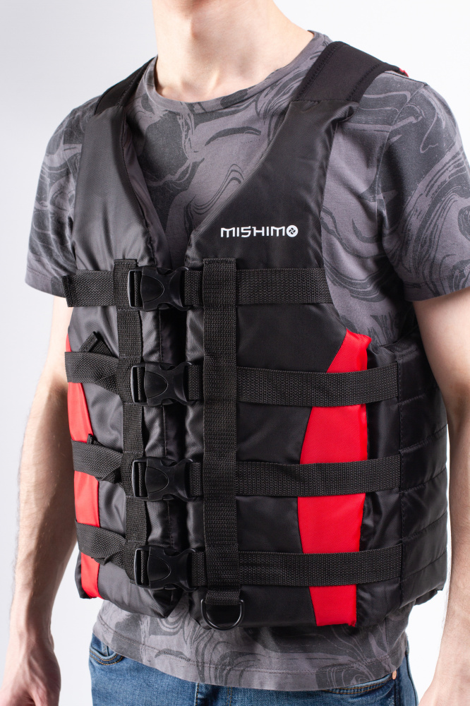 Жилет спасательный MISHIMO PRO Премиум качества Черно-красный в Уфе