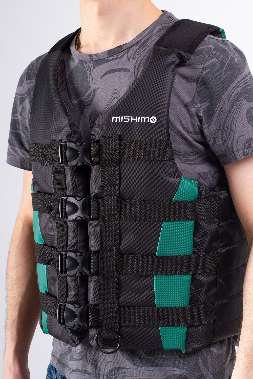 Жилет спасательный MISHIMO PRO Премиум качества Черно-зеленый в Уфе