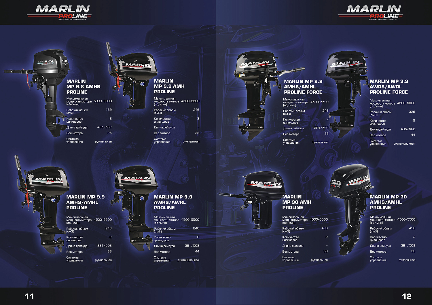 Лодочный мотор MARLIN PROLINE MP 50 AMH ПОД ВОДОМЕТ в Уфе