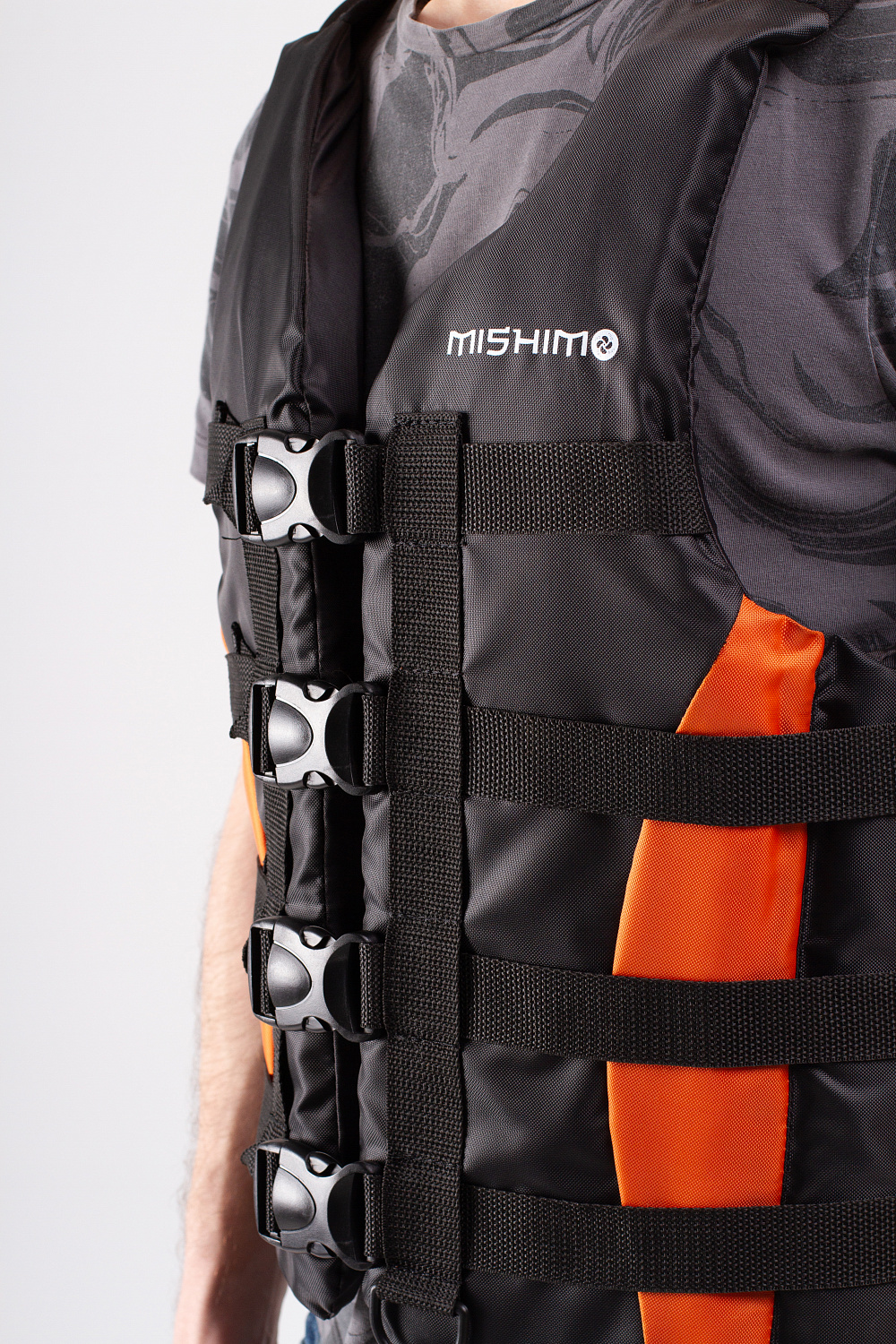 Жилет спасательный MISHIMO PRO Премиум качества Черно-оранжевый в Уфе