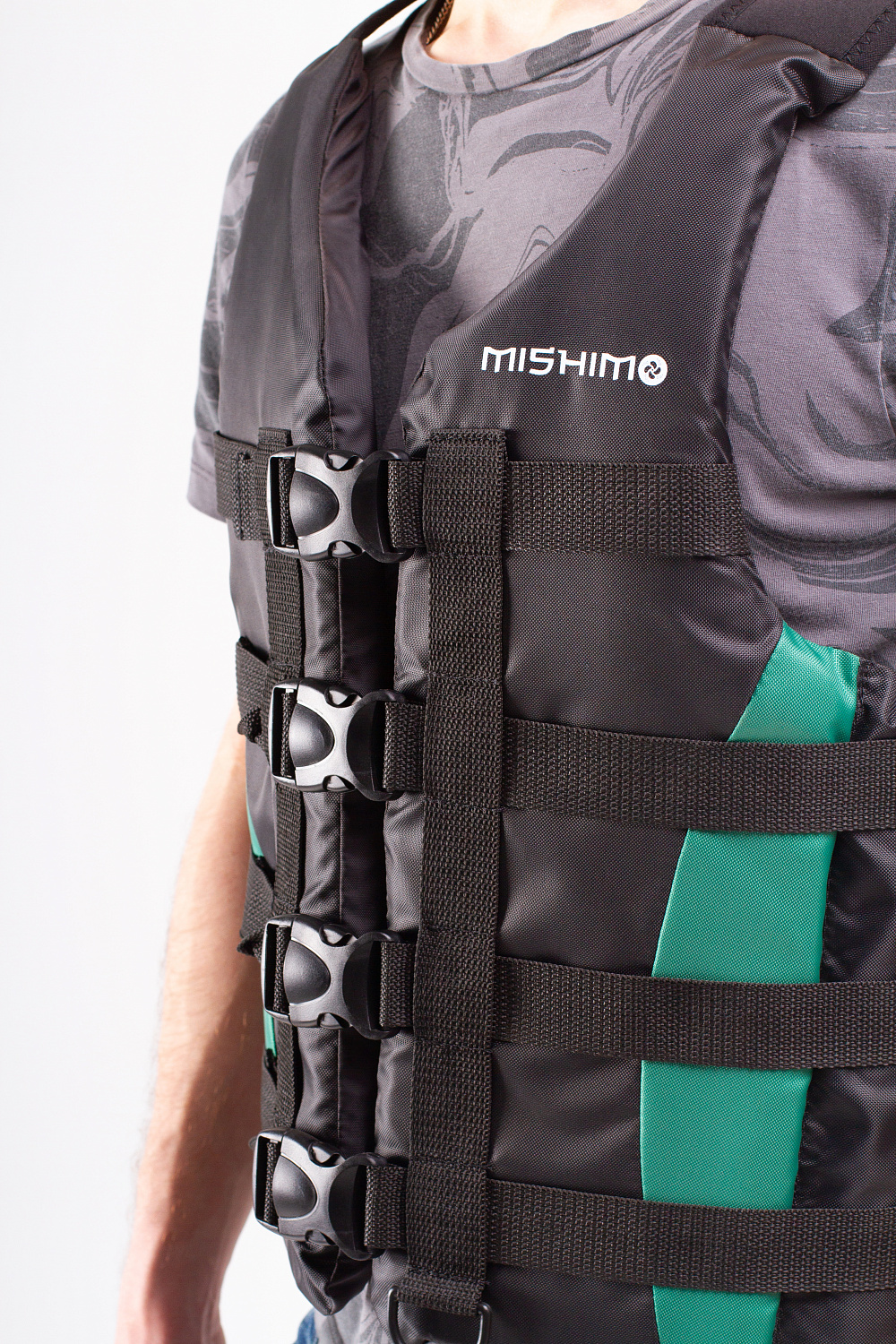 Жилет спасательный MISHIMO PRO Премиум качества Черно-зеленый в Уфе