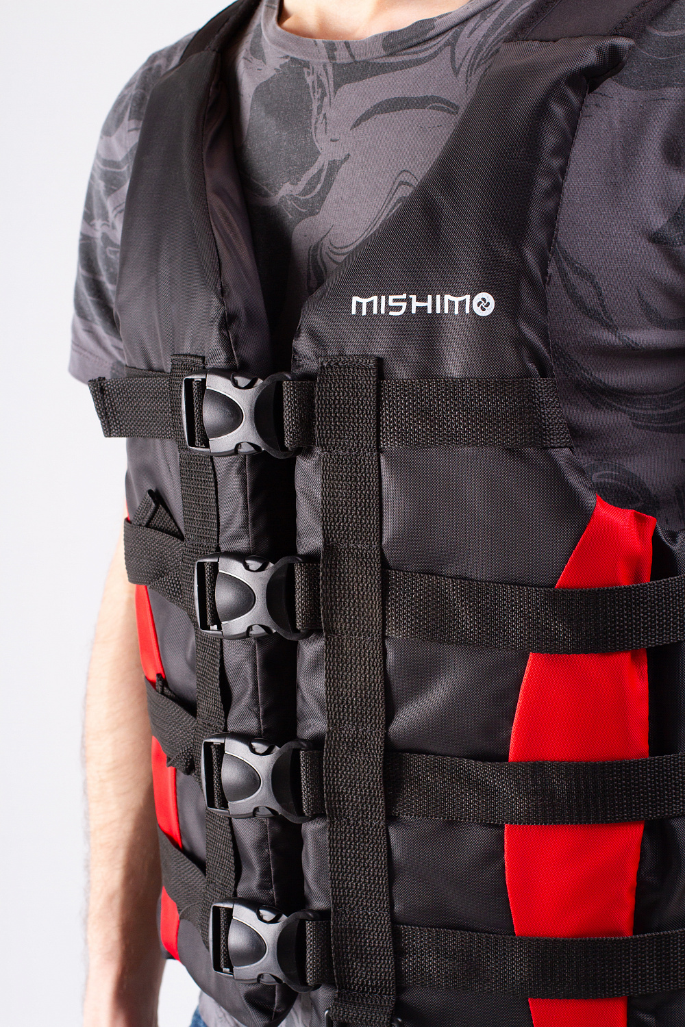 Жилет спасательный MISHIMO PRO Премиум качества Черно-красный в Уфе